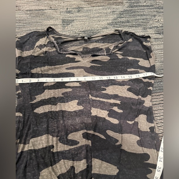 Lucky Brand Camo Burnout Tee- Front Tie Design - Picture 3 of 4